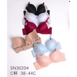 Double Foam Padded Sports Bra in Black, White, Maroon, Beige, Light Blue, and Peach - Ladies Comfort Wear